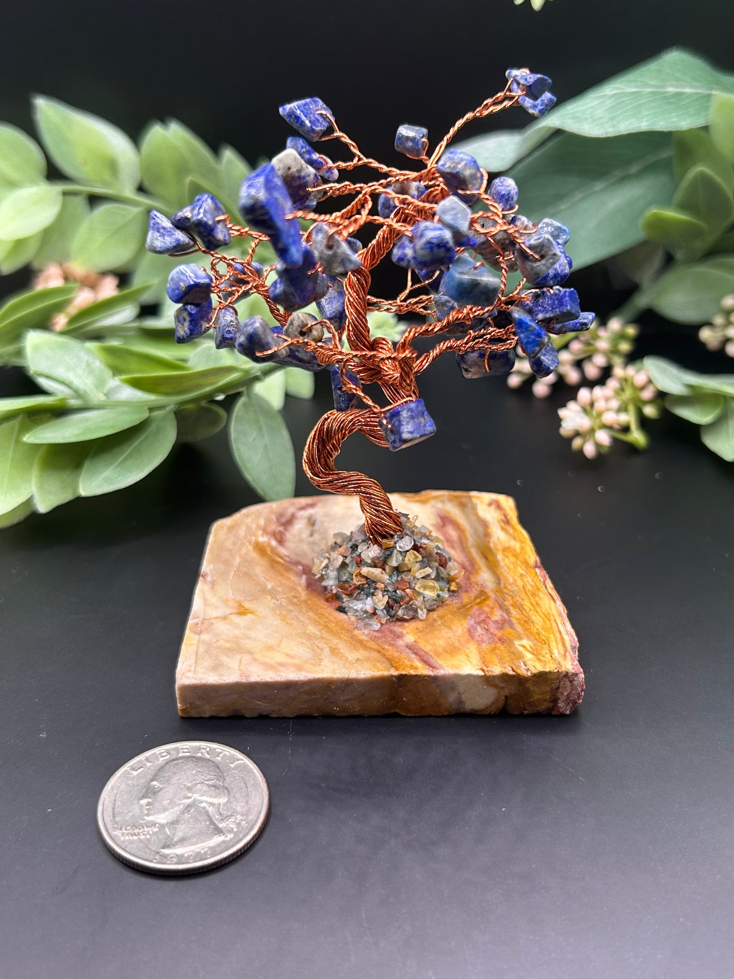 Lapis Crystal Chip Tree